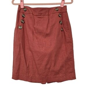 Loft Linen Blend Skirt With Pockets